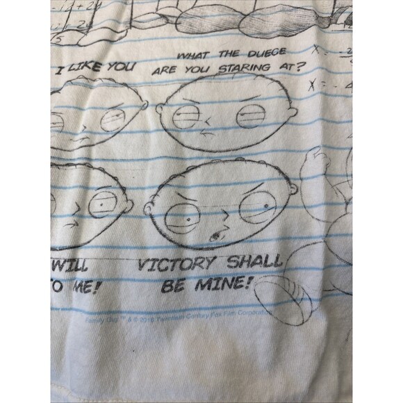 Family Guy Tee Cartoon TV Show Sketch Pad Math Homework Graphic Liquid Blue Sz L - Picture 7 of 14